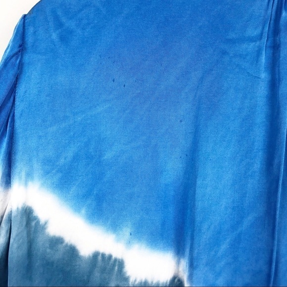 Raquel Allegra Victorian Ruffle Tie Dye Dress Blue Casual Maxi Small Long Sleeve - Picture 13 of 13